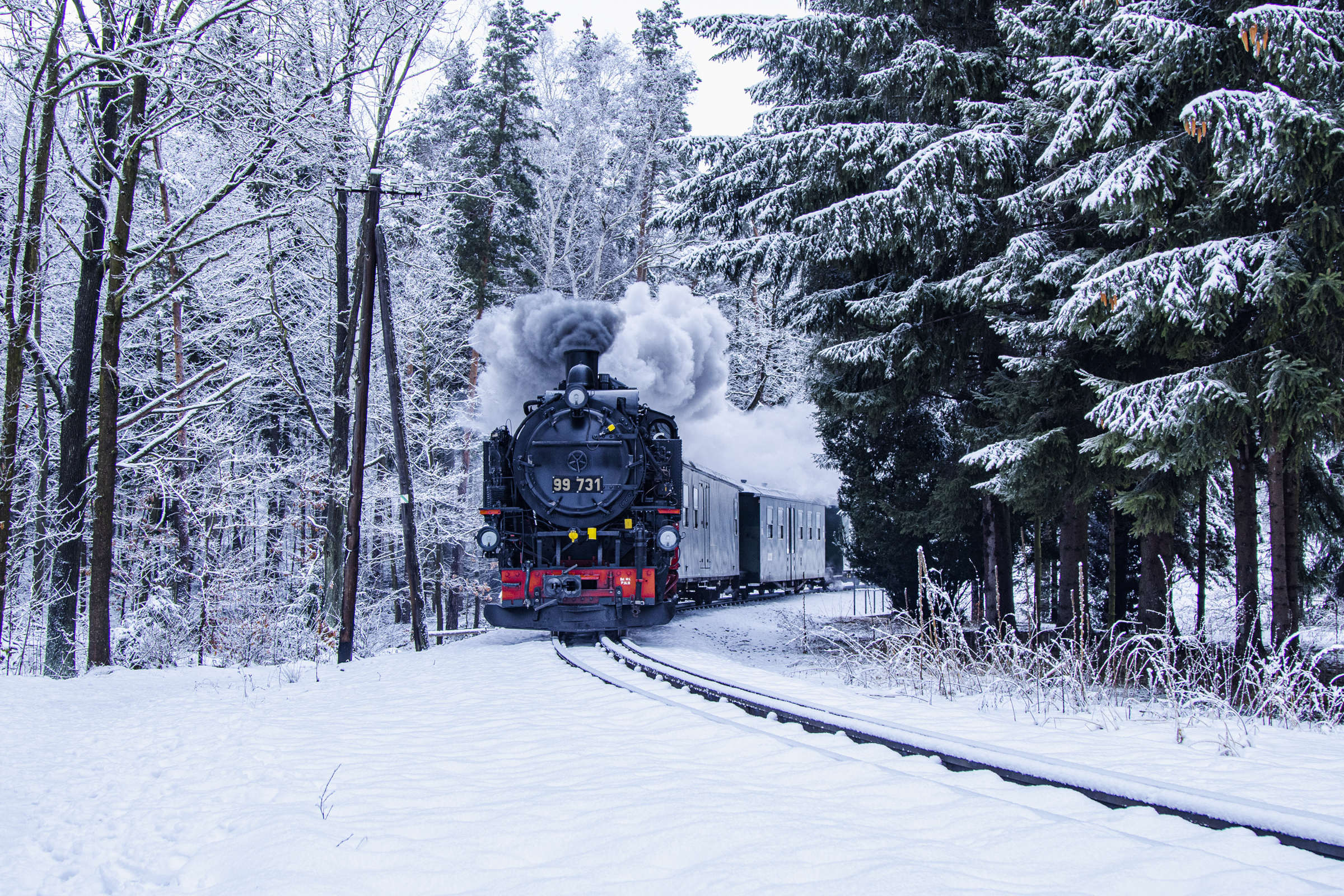 Zittauer Schmalspurbahn im Winter